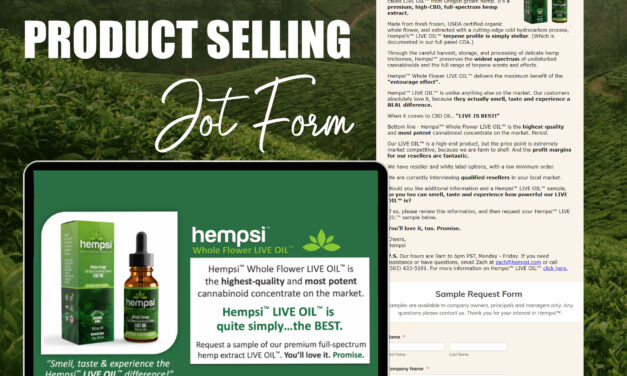 Hempsi Product Selling Form
