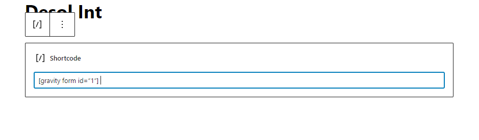 gravity forms shortcode